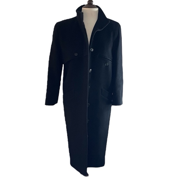 harré benard BENABB HELTZMAN woman’s Black Wool Coat | petite | vintage - Picture 1 of 10